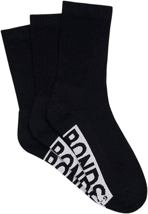 Bonds Men’S Logo Crew Socks – 3 Pack