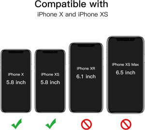 Jetech Case for Iphone Xs and Iphone X 5.8 Inch with Built-In Screen Protector Anti-Scratch, 360 Degree Full Body Rugged Phone Cover Clear Back (Black)