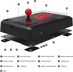 MAYFLASH Universal Arcade FIGHTSTICK F500 for Xbox Series X/PS4/PS3/ Xbox One/Xbox 360/Pc/Android/Switch/Neogeo Mini/Sega MEGA Drive/Sega Genesis