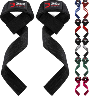 Dmoose Lifting Straps for Weight Lifting, Crossfit, Bodybuilding, Powerlifting and Deadlifting. Soft Neoprene Padded-24” Wrist Straps (Pair), Support Max Grip Strength Training and Barbell Stability