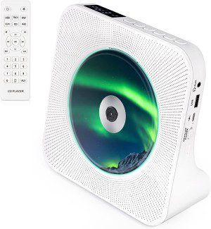 TODANGAI CD Player with Bluetooth 5.0,Portable CD Player Built-In Hifi Speakers LED Display,Music CD Player Home Audio/Fm Radio/Timer,Desktop CD Player with Remote Control Support USB/AUX