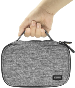 Sisma Travel Electronics Organiser Carrying Case for Power Cords Power Bank Earbuds Hard Drives Memory Cards Laptop Adapter Mouse Small Accessories -Grey 1680D Fabrics SCB17092B