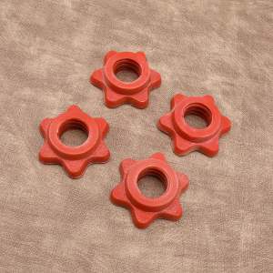 4X 25Mm Barbell Bar Hex Nuts 1 Inch Red Spin-Lock Collars Fitness Equipment Accessories for Lifting Barbells Dumbbell Bars