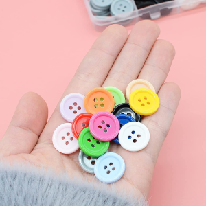 180Pcs Resin Sewing Buttons, round 4-Hole Craft Buttons in a Variety of Colors, 18Mm 0.7 Inch Clothing Buttons, Compartment Storage Box, Suitable for Variety Clothing Pillow Cases Sewing DIY Craft