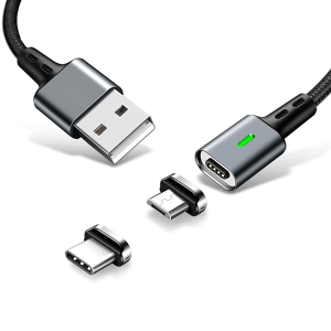 T Tersely Magnetic Charger Cable, 2In1 QC3.0 Quick Charge 1M USB Cable Micro USB Type C Charging for Samsung Galaxy Fold/Flip 4 3, S22 S21 S20 Note 20 Ultra/Plus, Google Pixel 6A/6/7 Pro