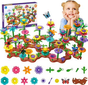 224 Pcs Flower Garden Building Toys, Kids Flower Building Toy Set for 3 to 8 Year Old Boy Girl, Creative Play Beautiful Garden Educational Stem Toddler Toys – Ideal Christmas & Birthday Gift