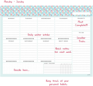 Peachly Weekly Planner Notepad (60 Weeks) Tear off – Ice Cream