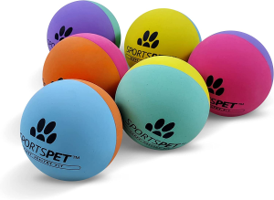 SPORTSPET High Bounce Natural Rubber Dog Balls (60Mm) (3 Pack Glow in the Dark Edition)