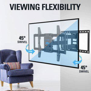 Mounting Dream TV Wall Mount TV Bracket for Most 42-90 Inch TV, UL Listed Full Motion TV Mount with Articulating Arms, Max VESA 800X400Mm 132 Lbs. Loading, Fits 16″, 18″, 24″ Studs MD2298-XL-04