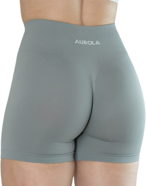 AUROLA Dream Collection Workout Shorts for Women High Waist Seamless Scrunch Athletic Running Gym Yoga Active Shorts Black