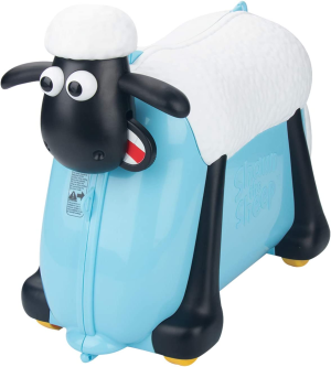 Shaun the Sheep Kids Ride-On Suitcase Carry-On Luggage, Pinknew, Kids Luggage with Wheels