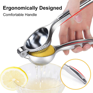 Beeyoka Lemon Squeezer Stainless Steel,Premium Manual Fruit Juicer with Heavy Duty Solid Metal Squeezer Bowl Easy Use Lime Squeezer-Large