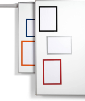 Durable DURAFRAME Magnetic Frame, A4 Format in Orange, Pack of 5 Frames, Document Frame for Professional Internal Signage