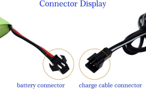 Gecoty® 6 V Nimh Battery, 2400 Mah Rechargeable AA RC Battery with SM 2P Plug and Charging Cable for Remote Controlled Car, 4WD Off-Road Vehicle, RC Tank