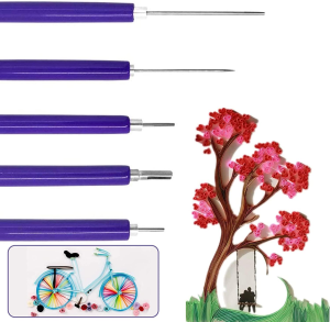 5 in 1 Quilling Tools,Multifunction Slotted Tools Quilling Tools Kit,Paper Flower Quilling Tools Rolling Curling Quilling Needle Pen for Art Craft DIY Paper Card Making Project