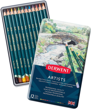 Derwent Artists Colouring Pencils, Drawing & Colouring, Set of 24, Professional Quality, Ideal for Layering & Blending, 32093