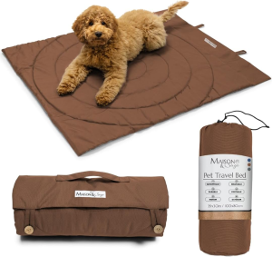 Portable Outdoor Dog Bed Mats – Waterproof & Foldable Pet Bed for Travel, Camping, Grooming & Training – 100X80Cm with Carry Bag – Durable, Washable & Lightweight Dog Mat for Sleeping – Brown