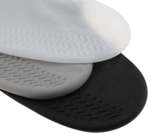 Ukerdo Silicon Shoes Rain Boots Non-Slip Water Resistant Reusable Black Stretchable Foldable for Kids Men Women Cycling Outdoors Garden