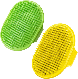 Dog Brush & Cat Brush,2 Pack Grooming Pet Shampoo Brush,With Adjustable Ring Handle Slicker Dog Grooming Brush, Suitable for Long Short Haired Pet