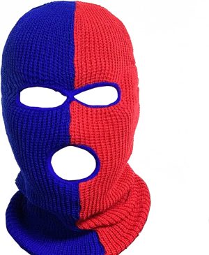 XUNQUCOM 3-Hole Two Color Knitted Hat 3-Hole Ski Face Mask Balaclava,Full Face Mask for Cycling Skiing Winter Outdoor Sports