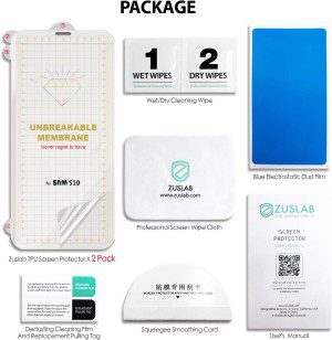 Zuslab Flexible TPU Designed for Samsung Galaxy S10 Screen Protector with Sensitive Fingerprint Recognition and Case Friendly 2 Pack