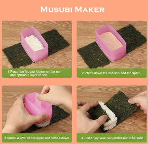 FUNGYAND 6 in 1 Onigiri Mold Musubi Set, Includes 2 Classic Triangle Onigiri Mold, 1 Musubi Maker, 1 Rice Ball Maker, 1 Seaweed Nori Punch Embossing Mold, 1 Mini Rice Spoon