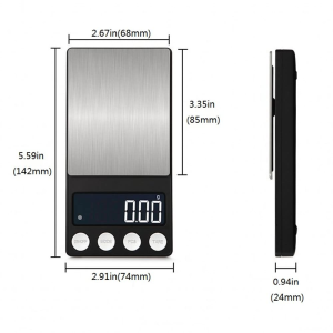 (Upgradaed) Disenkelubo Digital Mini Scale, 500G /0.01G Pocket Scale, Pocket Scale, Electronic Smart Scale, 6 Units, LCD Backlit Display, Tare, Auto Off, Stainless Steel