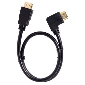 JSER 90 Degree Left Angled Type HDMI 1.4 Male to HDMI Male Cable Support 3D & Ethernet 50Cm (Left Angle)