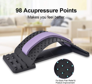 Techshining Back Stretcher for Pain Relief Back Cracker for Upper, Lower Back Support Spine Deck Stretching Device 4 Level (Purple)