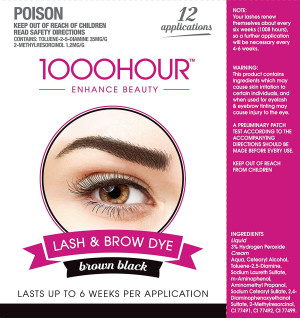 1000HOUR Eyelash and Brow Dye Kit, Brown/Black, 72 G