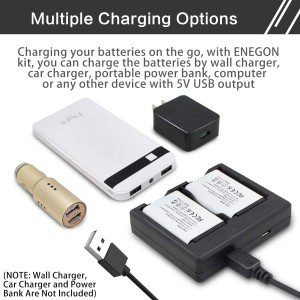 ENEGON NP-BX1 Battery (1300 Mah, 2-Pack) and Charger Set, Rapid Dual Charger for Sony Np-Bx1,Zv-1/Zv-1F,Cyber-Shot DSC-RX100/100M/WX300,DSC-HX300/400,AS10/15/30V/50R/100V/300R,HDR-CX240/405, HDR-MV1/PJ275