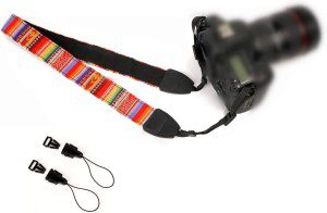 WANBY Camera Strap Canvas Rainbow Neck Shoulder Strap with Quick Release Buckles for DSLR SLR