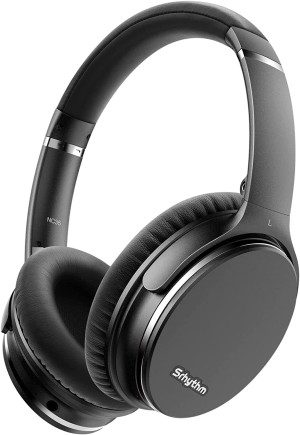 Srhythm NC35 Noise Cancelling Headphones Wireless Bluetooth 5.3, Fast Charge Over-Ear Lightweight Headset with Microphones,Mega Bass 50+ Hours’ Playtime