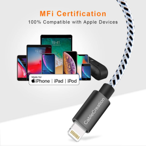 Short Lightning Cable [Mfi Certified], Cablecreation 0.5 Feet Short Lightning to USB a Cable for Iphone 13 12 11 Pro Max Mini Xs Max XR X 8 7 6 plus 5S SE Ipad Pro Ipod Airpods and More, 15CM