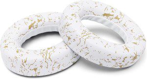 WC Wicked Cushions Upgraded Replacement Ear Pads for Bose 700 Noise Cancelling Headphones (NC700) – Softer PU Leather, Luxurious Memory Foam, Added Thickness, Extra Durable Ear Cushions | Gold Marble