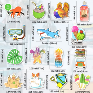 QTL Summer Stickers 100Pcs Cute Summer Stickers for Kids Girls Teens Beach Stickers for Water Bottles Laptop Waterproof Vinyl Stickers Bulk