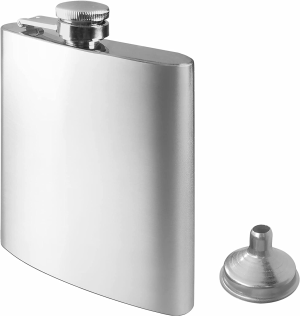 Yowamho 2Pcs Hip Flask for Liquor 8 Oz Stainless Steel with Metal Funnel, Easy Pour, Leakproof, Attached Screw-On Cap,304 Food Grade, Used for Storing Drinks and Liquor,Men and Women’S Gift