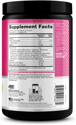 Optimum Nutrition Amino Energy, Watermelon, 30 Serves, 270 G