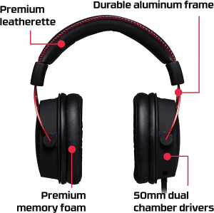 Hyperx Cloud Alpha – Gaming Headset, Dual Chamber Drivers, Award Winning Comfort, Durable Aluminum Frame, Detachable Microphone, Works on PC, PS4, Xbox One, Nintendo Switch, and Mobile Devices – Red