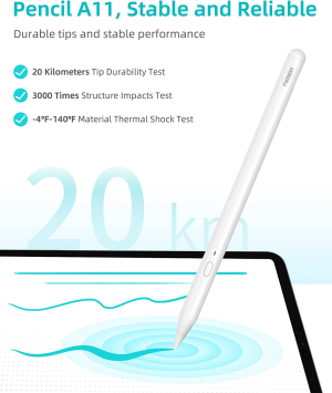 Metapen Pencil A11 for Ipad 2018-2022 (Smarter Chip, Smooth Inking & Shortcuts) Stylus Pen with Palm Rejection for Apple Ipad Pro 12.9″ 6Th/Pro 11″ 4Th, Ipad 10Th~6Th, Ipad Air 3Rd-5Th, Ipad Mini 5Th