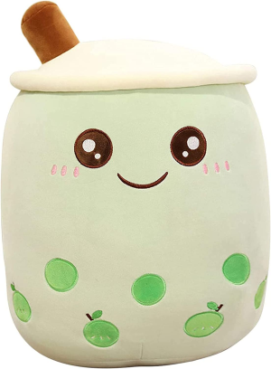 VHYHCY Cute Stuffed Boba Plush Bubble Tea Plushie Pillow Milk Tea Cup Pillow Food Plush, Soft Kawaii Hugging Plush Toys Gifts for Kids(Pink, 19.6 Inch)