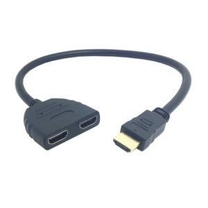 JSER HDMI Male to 2 HDMI Female 1 in 2 Out Splitter Cable Adapter Converter