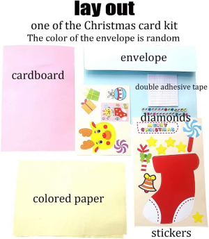 Card Making Kits DIY Handmade Greeting Card Kits for Kids, Christmas Card Folded Cards and Matching Envelopes Thank You Card Art Crafts Crafty Set Gifts for Girls Boys