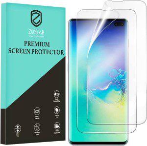 Zuslab Flexible TPU Designed for Samsung Galaxy S10 Screen Protector with Sensitive Fingerprint Recognition and Case Friendly 2 Pack