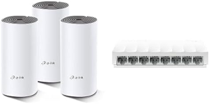 TP-Link Deco AC1200 Whole Home Mesh Wi-Fi (3-Pack), Dual-Band, Up to 1167 Mbps, Wireless, Seamless AI Roaming, Gaming & Streaming, Smart Home, Compatible with Starlink (Deco E4(3-pack))