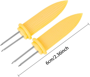 ONESWI 10PCS Corn Holders – Corn on the Cob Skewers,Stainless Steel Corn Fork Prong Skewers Kitchen Tool for BBQ Twin Prong Sweetcorn Holders Home Cooking Fork