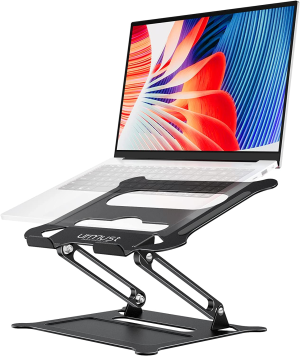 Urmust Laptop Notebook Stand Holder Adjustable Ultrabook Stand Riser Portable Compatible with Macbook Air Pro HP Dell XPS Lenovo All Laptops 10-15.6″(Blue)