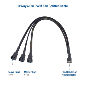 Cable Matters 2-Pack 3 Way 4 Pin PWM Fan Splitter Cable – 12 Inches