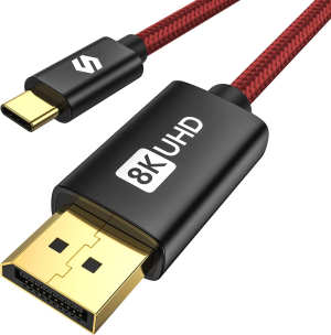 USB C to Display Port 1.4 Cable 2M [8K@60Hz, 4K@144Hz 120Hz, 2K@240Hz], Silkland 5K Type C to DP Cable, [32.4 Gbps, Thunderbolt 4/3 Compatible] for Macbook Pro/Air 2021, M1 Mac Mini, Ipad Pro, XPS 15