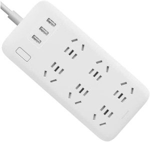 Xiao Mi Power Strip International Travel Powerboard with USB Ports (6 Outlet 3 USB)